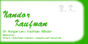 nandor kaufman business card