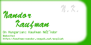 nandor kaufman business card